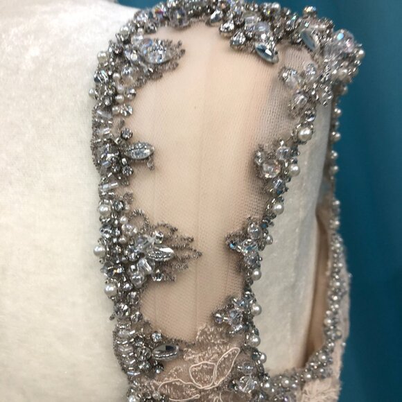 NEW BACKLESS Sexy Wedding Dress, BLING Rosegold trumpet Mermaid Fit&Flare $4999 - Picture 8 of 10